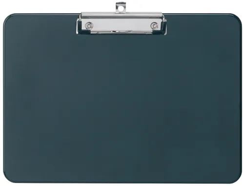 MAUL Schreibmappe A4 quer - Kunststoff Bügelklemme in Schwarz, ideal für Präsentationen und Notizen unterwegs