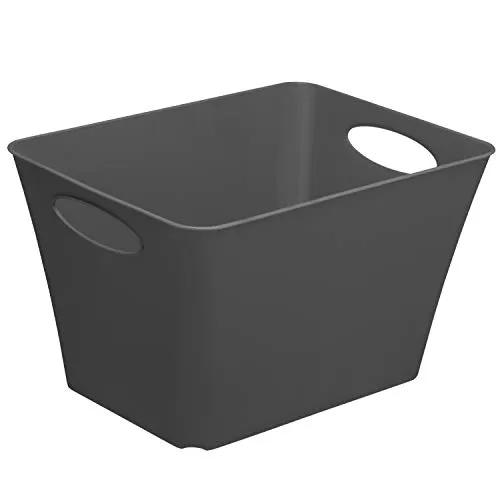 Rotho Living Aufbewahrungsbox 24l, Kunststoff (PP) BPA-frei, anthrazit, 24l (43,1 x 32,1 x 26,0 cm)