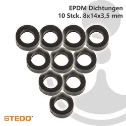 Stedo Epdm Dichtung, 8 X 14 X 3,5 Mm (ve 10 Stück)
