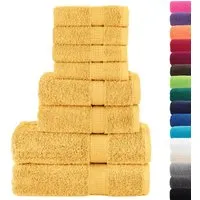 vidaXL 8 tlg. Premium-Handtuch-Set SOLUND Golden 600 g/m2 in gold von vidaXL