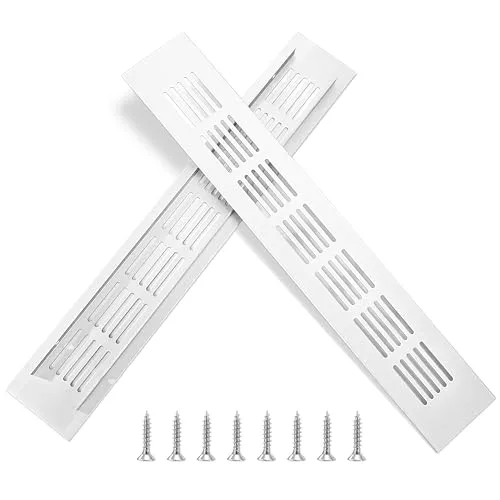 Ventilation Gitter Aluminium Lüftungsgitter Rechteckig Abluftgitter Korrosionsschutz mit Schrauben fur Belüftung von Schränken und Schlafzimmern Silber 30 x 5 cm