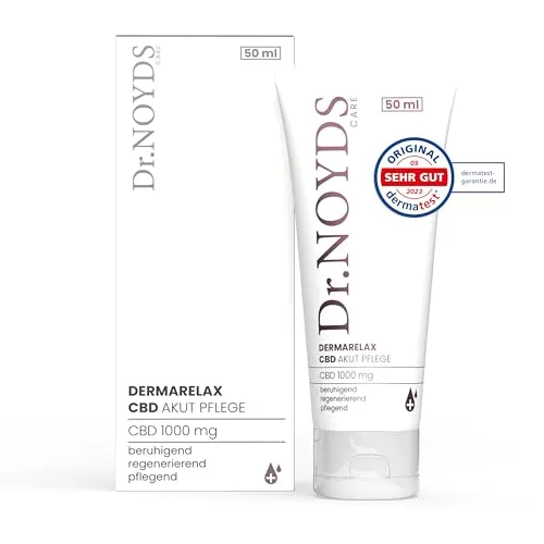 Dr.NOYDS DERMARELAX | Cannabis CBD Gel beruhigende Akut Salbe bei Hautirritationen | Cannabis Creme mit 1000mg CBD | Neurodermitis creme Cbd Salbe hochdosiert | Für Linderung & Regenerierung der Haut