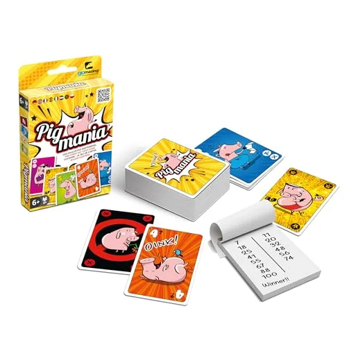Gomazing Pigmania Kartenspiel für Kinder und Erwachsene ab 6 Jahren – Familienspiel für 2 bis 10 Spieler – Reisespiel und Urlaubsspiel – plastikfrei – lustiges Gesellschaftsspiel