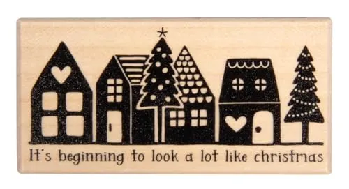 Rayher Stempel Little Town, 4x8cm, 29271000