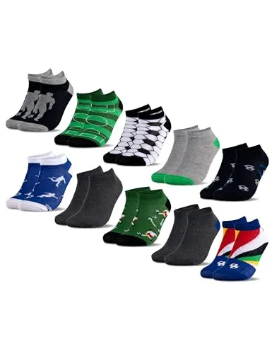 Occulto Jungen & Mädchen Motiv Sneaker Socken 10er Pack (Modell: Motivo) Fußball 23-26