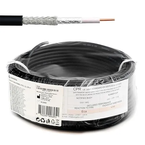 RG58 30m Koaxialkabel — 50 Ohm antennenkabel für SMA BNC TNC PL259 UHF FME N Stecker — 5mm coax kabel verlängerung — CB funk HAM radio WLAN Internet Router 4G 5G 6G GSM — Hergestellt in Italien