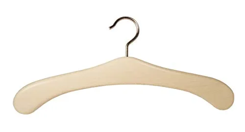 Garderobenbügel aus Vollholz, Rom, Kleiderbügel aus Holz, 45cm, Natur, 5 Stück