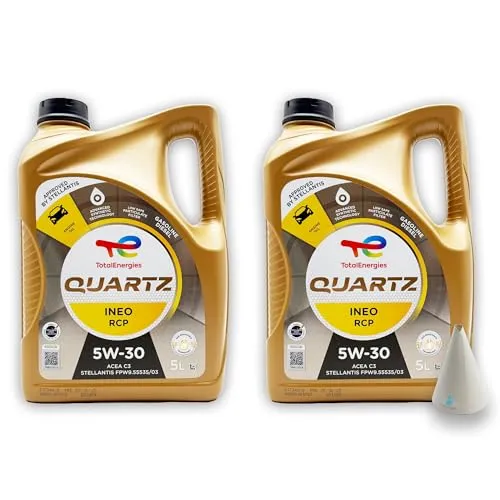 Total Quartz Ineo RCP 5W-30 | 10 L | kompatibel mit Stellantis FPW9.55535/03 | PSA B71 2290 | 10 Liter | mit Trichter |