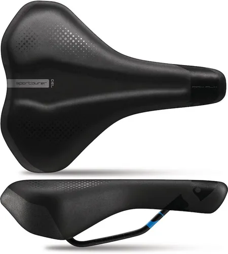 Sportourer MAX FLX Gel Hi-Viz Fahrradsattel - Komfort für City-Fahrer - Fahrradsättel mit Soft Touch Bezug und hohem Sichtbarkeit für sicheres Fahren in der Stadt