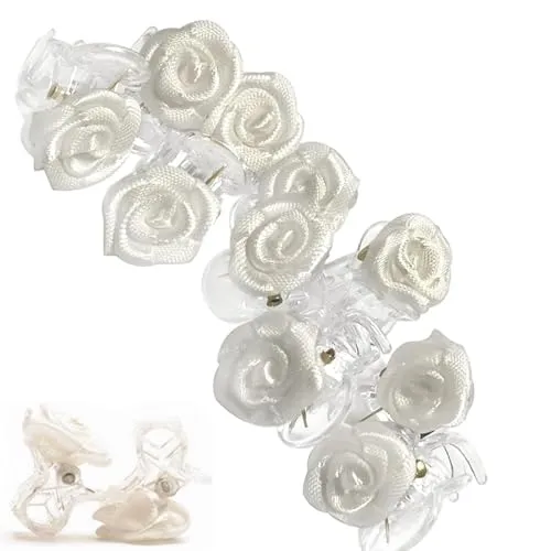 Rosen Haarklammer, Brauthaarschmuck, 4 Pcs Brauthaarschmuck für Frauen Mädchen