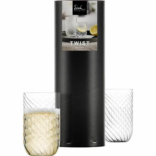 Eisch Becher Twist 2er Set - Kristallglas Trinkbecher - Gläser & Glaswaren: Elegante 360 ml Trinkbecher aus hochwertigem Kristallglas, ideal für stilvolles Trinken und besondere Anlässe.
