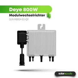 Deye SUN-M80G4-EU-Q0 800 Watt Mikrowechselrichter - Plug Play, hocheffizient mit 96,5% Effizienz und 2 MPPT-Trackern für optimale Energieausbeute