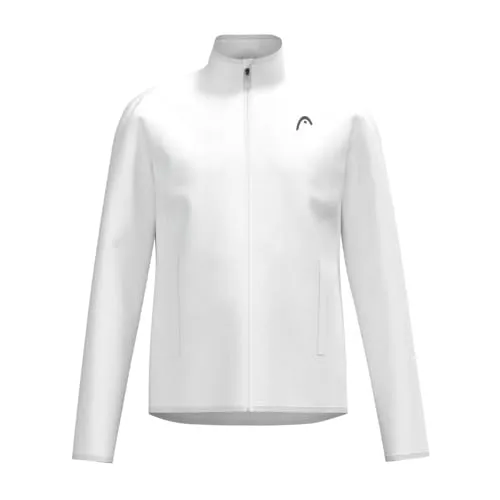 HEAD CLUB 25 Jacket Men - Weiße Sportjacke für Herren - Head Tennisbekleidung mit modernem Kontrasteinsatz, feuchtigkeitsableitendem Material und elastischen Abschlüssen für optimalen Komfort und Bewegungsfreiheit.