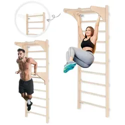 MAMOI® Gymnastikleiter mit Griff und Dip-Barren – Ideal für Krafttraining