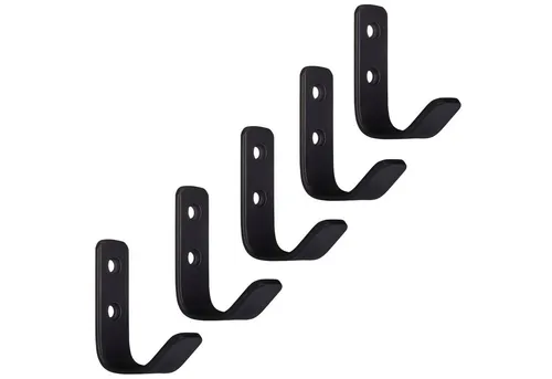 SO-TECH® Garderobenhaken ALBA echt Edelstahl schwarz matt (5 St), klein (58 x 20 mm)