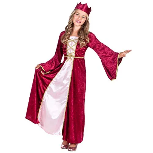 Boland - Kostüm für Kinder Renaissance Königin, glamouröses 2-teiliges Set mit Kleid und Krone, ideal für Mottoparty und Karneval