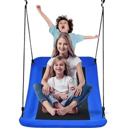 COSTWAY Nestschaukel Hängeschaukel 81 x 152 cm - Verstellbare Seile - Unsere 81 x 152 cm große Nestschaukel sorgt für unvergesslichen Spielspaß im Freien. Mit einem stabilen Stahlrahmen und verstellbaren Seilen für individuelle Höhenanpassung ist sie perfekt für Gärten und Parks.