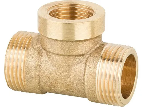 T-Stück Messing DN20 3/4'  AG x DN15  1/2'  IG x DN20  3/4'  AG flachdichtend PN