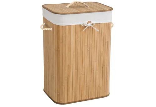 tectake Wäschekorb Wäschesammler mit Wäschesack eckig - Wäschekorb aus hochwertigem Bambus, beige, mit praktischem Wäschesack – ideal für einen organisierten Haushalt und stilvolle Inneneinrichtung.
