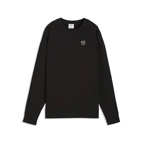 Puma Essentials Elevated Comfort Crew TR - Puma Schwarz (L) - Stylisches Sweatshirt für Damen aus mindestens 20 % recycelter Baumwolle. Bequemer Schnitt und French Terry Stoff sorgen für angenehme Wärme und Bewegungsfreiheit im Alltag.