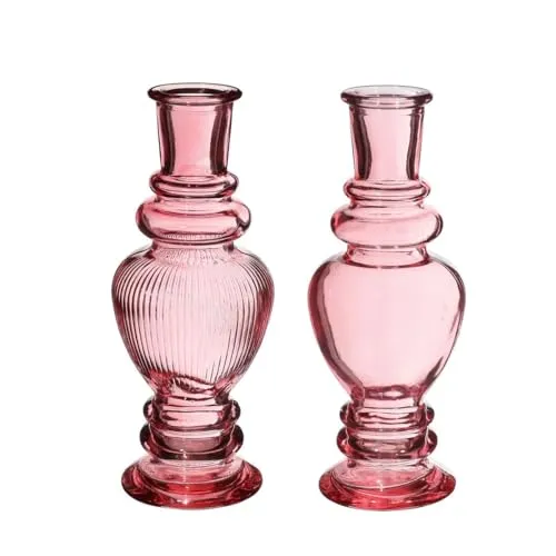 NaDeco Glasvase Bunt 'Venice' 2er Set in pink von NaDeco