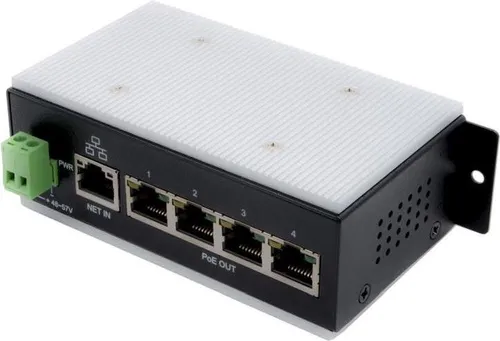 EXSYS EX-6100POE - 5-Port Gigabit Ethernet Switch mit PoE - Netzwerk-Switch mit 4 PoE-Ports für Temperaturen von -40°C bis 85°C. Ideal für die Installation in abgelegenen Bereichen ohne Steckdose.