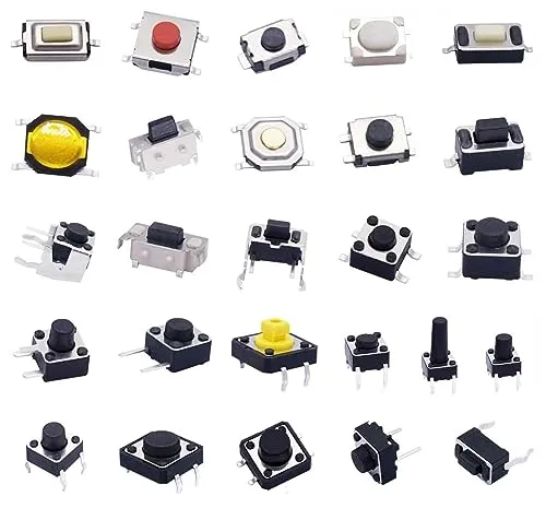 Taiss 260 Stück Taktiler Drucktastenschalter Kit - Tastschalter-Kit mit 260 Teilen in 26 verschiedenen Größen, ideal für vielfältige Anwendungen wie Fernseher, Computer und elektronische Geräte. Hochpräzises Design für lange Lebensdauer und zuverlässigen Betrieb.