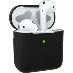 EAZY CASE - Schutzhülle für AirPods 1 & 2 Hülle Schwarz Silikon Case Stoßfest mit Deckel Schutz Antikratz Etui Cover rutschfeste Silikonhülle ... - Schwarz
