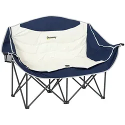 Outsunny Campingstuhl, Blau, Metall, 2-Sitzer, 50x90x143 cm, Gartenmöbel, Gartenstühle, Gartenstühle