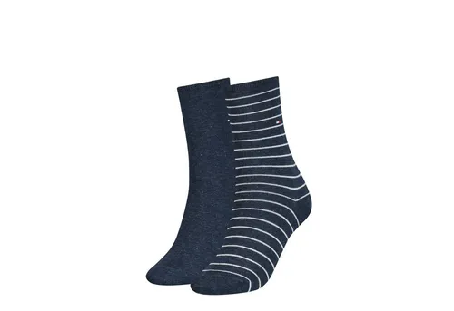 Tommy Hilfiger Socken TH WOMEN SOCK 2P SMALL STRIPE (2-Paar, 2 Paar) mit schmalem Rippenbündchen, meliert, gestreift