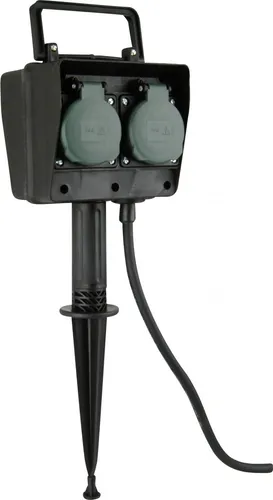 UNITEC Garten Steckdosen-Erdspieß 4x Schutzkontakt Steckdosen IP44 - Outdoor Steckdosenleiste mit 4 Schutzkontaktsteckdosen, ideal für den Garten und wetterfest (IP44) – perfekte Lösung für Stromversorgung im Freien.