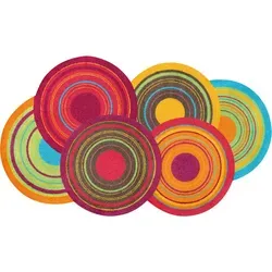 wash+dry by Kleen-Tex Teppich Cosmic Colours, stufenförmig - Kurzflor-Teppich, rutschhemmend und waschbar, ideal für Wohnzimmer und Outdoor-Bereiche, strapazierfähig und pflegeleicht.