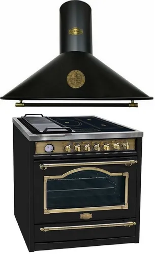 Kaiser Küchengeräte Induktions Herd-Set Induktions-Standherd Elektroherd mit Induktionskochfeld 90 cm mit Dunstabzugshaube 90 cm HC 93655 IEm+A 9423 BE ECO,., mit 1-fach-Teleskopauszug