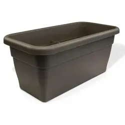 Pflanztrog aus Kunststoff 50x25 cm, 22 cm hoch, taupe mit Entwässerungslöchern - Taupe