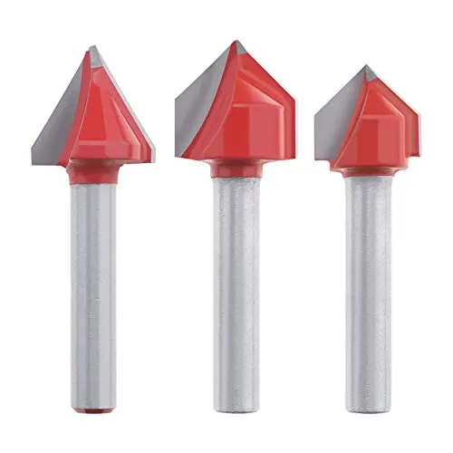 The Lord of the Tools 3-teiliges V-Nut-Fräser-Bit Set 90 ° 60 ° Gravierfräser mit 6-mm-Schaft Holzbearbeitungs-Schnitzwerkzeug für die Holzbearbeitung, Trimmen, Schlitzen, Veredeln von Holzprojekten