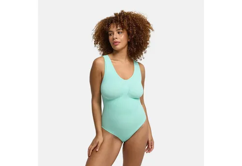 creamy fabrics Damen Shapewear Bodysuit mit Slip – Tank Body mit breiten Trägern und starker Kompression - Nahtloser Tank Bodysuit mit Slip-Rückenteil für eine glatte Silhouette. Starke Kompression an Bauch und Taille sorgt für eine elegante Figur. Praktischer Druckknopfverschluss und breite Träger für höchsten Tragekomfort.