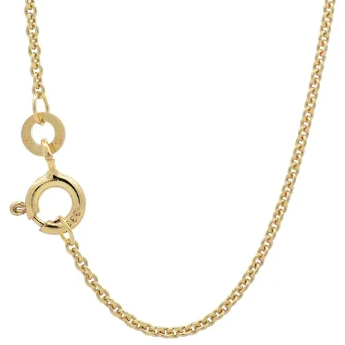 Goldkette Ankerkette rund 333-8 Karat Gold, 36 cm - Feine Ankerkette aus massivem 333-8 Karat Gold, 36 cm lang und 1,4 mm breit. Hochglanzpoliert und in Juwelierqualität gefertigt, bietet sie zeitlose Eleganz und perfekten Tragekomfort.