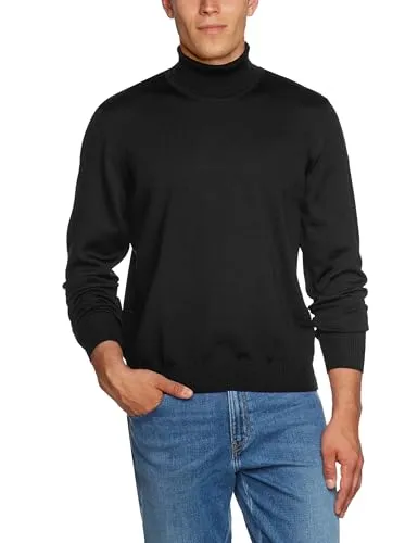 MAERZ Muenchen Rollkragenpullover aus 100% Wolle - Eleganter Rollkragenpullover in Schwarz, Größe 48. Ideal für stilvolle Outfits und angenehmes Tragegefühl.