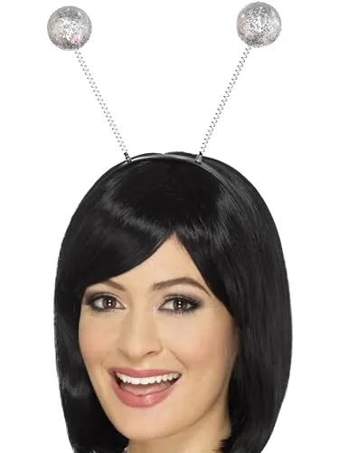 Smiffys Glitzerkugel-Haarreif, Silber Halloween
