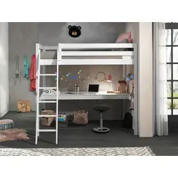 Vipack Hochbett Pino 140x200 mit Schreibtischplatte von Vipack
