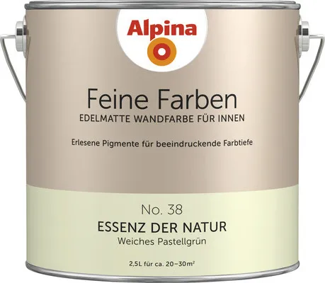Alpina Feine Farben Essenz der Natur 2,5 L - Konservierungsmittelfreie Wandfarbe für den Innenbereich, ideal für empfindliche Bereiche und verschiedene Untergründe, mit guter Deckkraft und schneller Trocknung.