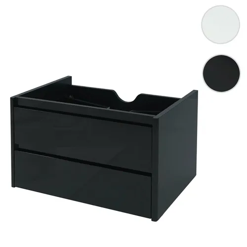 Waschbeckenunterschrank HWC-B19, hochglanz schwarz 50x80cm - Moderne Waschbeckenunterschränke mit Soft-Close-System, optimaler Stauraum für Badutensilien und wasserresistentem Sperrholz für langlebigen Einsatz.