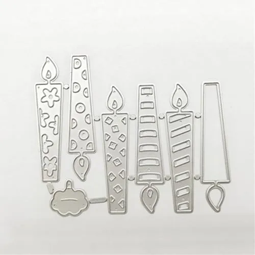 Stanzschablonen für Kartenherstellung, Kerzen aus Metall, Glückwunsch-Stanzformen, Happy Birthday, Prägeschablonen für Bastelarbeiten, Scrapbooking, Dekoration, Hochzeit, Geburtstag, Segenskarte