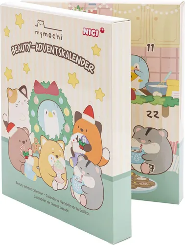 NICI mymochi Adventskalender Kosmetik 24-teilig - Kawaii Überraschungen für Mädchen - Spielzeug-Adventskalender mit 24 zauberhaften Kosmetik- und Styling-Geschenken für die perfekte Vorfreude auf Weihnachten, ideal für kleine Fashionistas ab 3 Jahren.