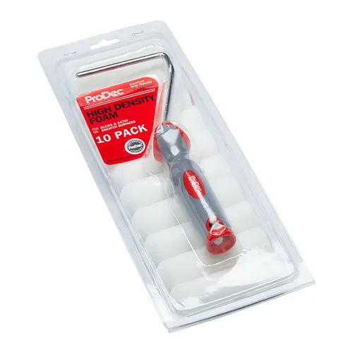 ProDec 10-teilig 4 Zoll 100mm Glänzende Schaum Mini Farbroller Mit Rahmen