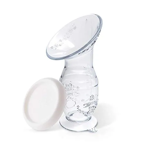 Bestele Brustpumpe Manuelle, 100ml Muttermilchauffänger Rettet Muttermilch Silikon Milchpumpe Stillen, BPA Frei Milch Saver Saug Handpumpe Saugfuss für Breastfeeding