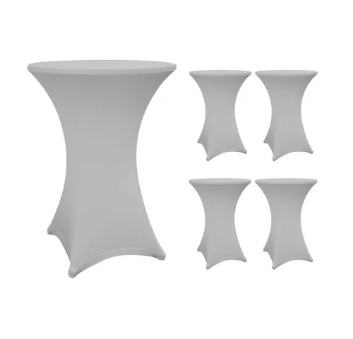 Lumaland Stehtischhusse 2er Set - Schwarz, Weiß, Grau für 70-85cm Tische - Tischhussen für Stehtische, ideal für Veranstaltungen und Feiern. Pflegeleicht und waschbar, verleihen sie jedem Event ein stilvolles Ambiente.