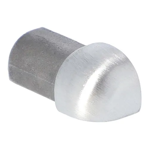 Außenecke für Fliesenschiene, Fliesenprofil, Rundkantenprofil, Edelstahl (V2A) gebürstet, 11 mm Höhe