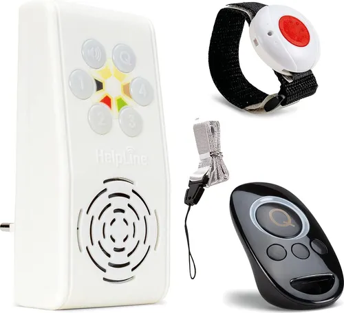 HelpLine 230 Senioren-Sicherheitspaket 1 - Sicherheitstechnik-Zubehör mit wasserdichtem Notrufarmband und Quittierungs-Sender für zuverlässige Hilfe auf Knopfdruck – ideal für Senioren und Pflegebedürftige.