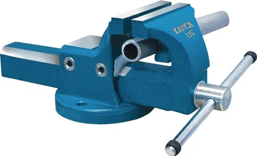 KANCA Fortissimo Parallelschraubstock 125mm - Schraubstock mit Fix Backenbreite von 125mm und Spannweite von 160mm, ideal für präzises Arbeiten in der Werkstatt.